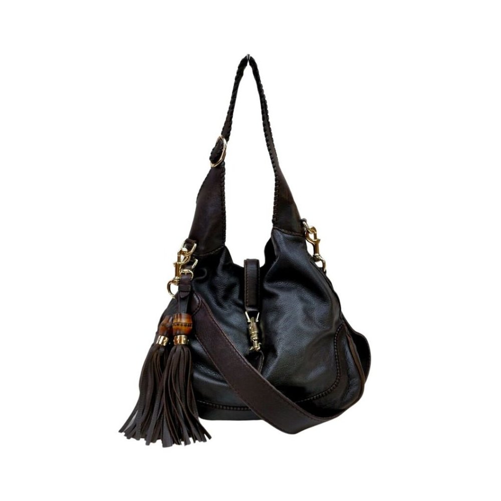 Auth Gucci Shoulder Bag Black Leather #35403G22 - Picture 1 of 9